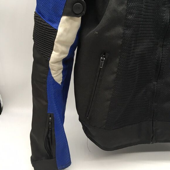 Bilt BLM 1 Motorcycle Jacket Siz M  Black White Blue  Mesh Padded Motocross Dirt - Picture 2 of 9
